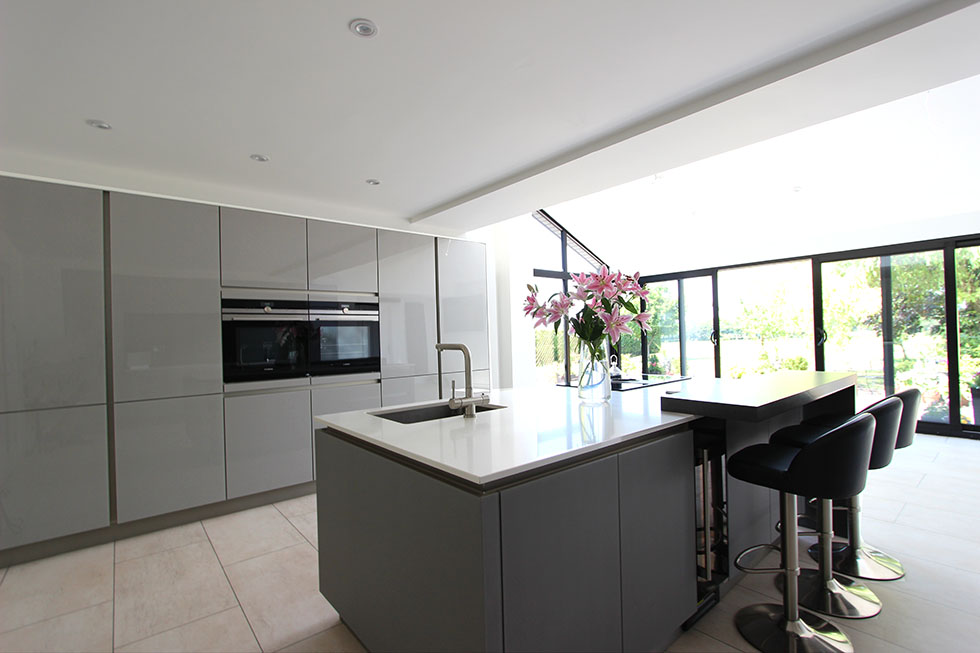 Schuller Kitchens NX901 Gloss Glass Stone Grey